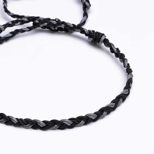 Gri - Siyah Saç Örgü Bileklik - Sharadamba