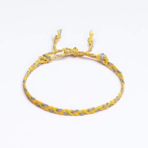 Açık Sarı - Gri Saç Örgü Bileklik - Sharadamba - Görsel 2