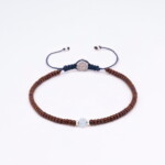 3mm Bronz Miyuki-Gümüş-Aquamarin Taşı Bileklik