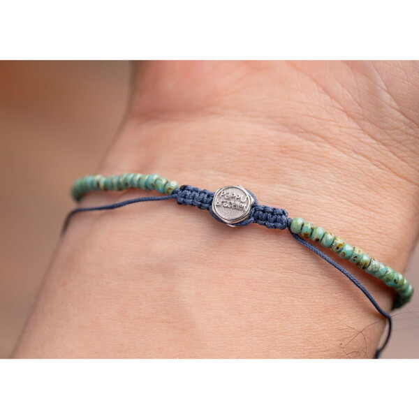 3mm Kırçıllı Turkuaz Miyuki-Gümüş-Garnet Taşı Bileklik