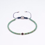 3mm Kırçıllı Turkuaz Miyuki-Gümüş-Garnet Taşı Bileklik