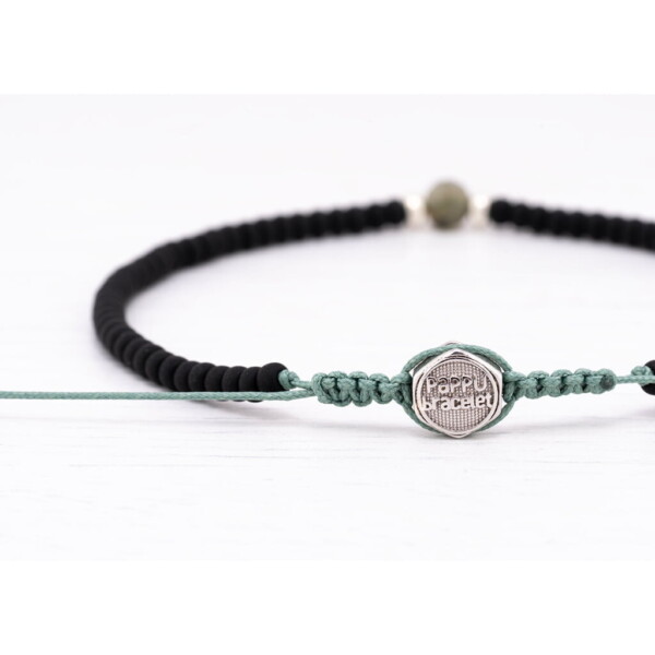 3mm Mat Siyah Miyuki-Gümüş-Labradorit Taşı Bileklik