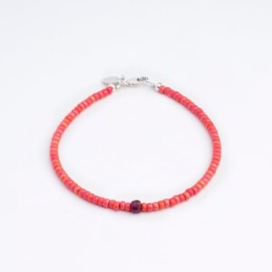 3mm Portakal Çiçeği Miyuki-4mm Kök Yakut Taşı Bileklik