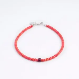 3mm Portakal Çiçeği Miyuki-4mm Kök Yakut Taşı Bileklik