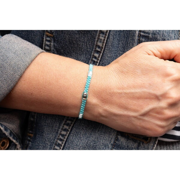 3mm Renkli Miyuki-925 Gümüş-Makrome Örgü Bileklik PB24549