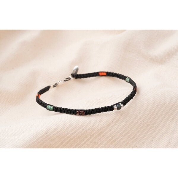 3mm Renkli Miyuki-925 Gümüş-Makrome Örgü Bileklik PB24550