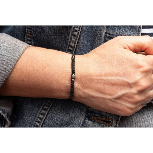 3mm Renkli Miyuki-925 Gümüş-Makrome Örgü Bileklik PB24550