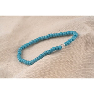 4mm Açık Mavi Miyuki Boncuk-925 Ayar Gümüş Bileklik