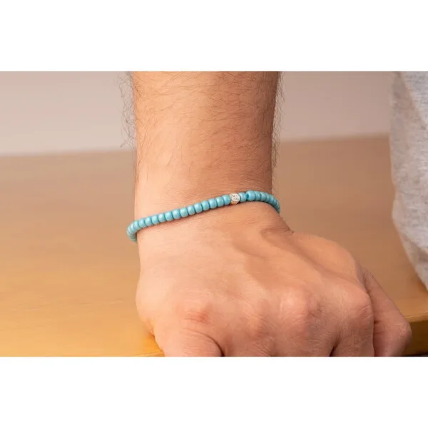 4mm Açık Mavi Miyuki Boncuk-925 Ayar Gümüş Bileklik