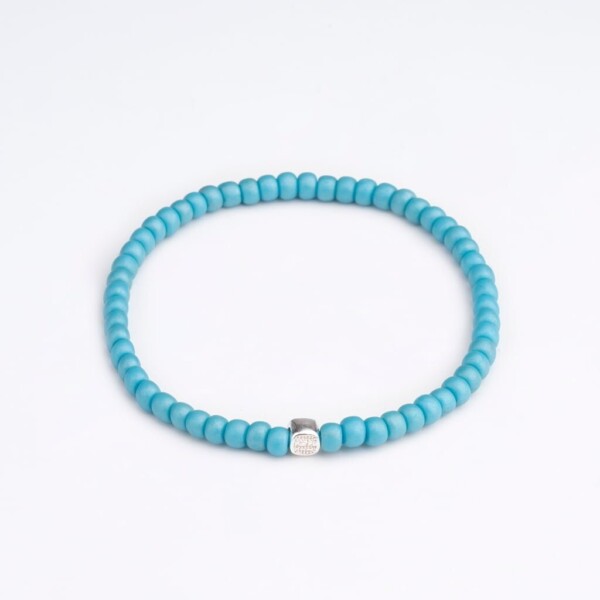 4mm Açık Mavi Miyuki Boncuk-925 Ayar Gümüş Bileklik 4mm Açık Mavi Miyuki Boncuk-925 Ayar Gümüş Bileklik