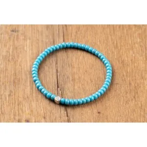 4mm Açık Mavi Miyuki Boncuk-925 Ayar Gümüş Bileklik