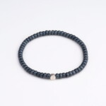 4mm Füme Miyuki Boncuk-925 Ayar Gümüş Bileklik