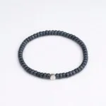 4mm Füme Miyuki Boncuk-925 Ayar Gümüş Bileklik