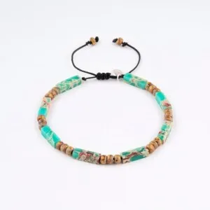 Kehribar Sarı Miyuki Boncuklu - Varisit Taşlı Bileklik PB24455