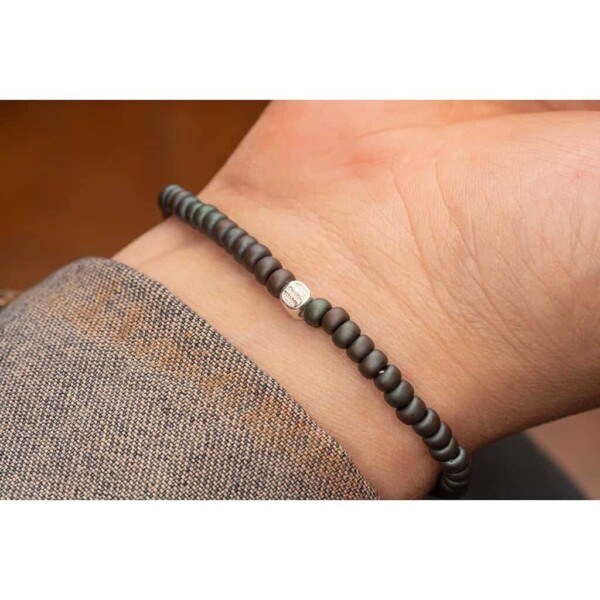 Yeşil Miyuki - 925 Gümüş - Tamtur Bileklik - Petrol