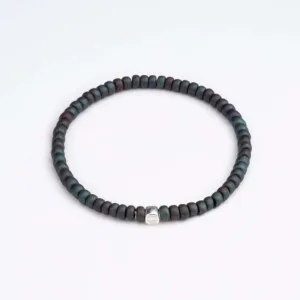 Yeşil Miyuki - 925 Gümüş - Tamtur Bileklik - Petrol