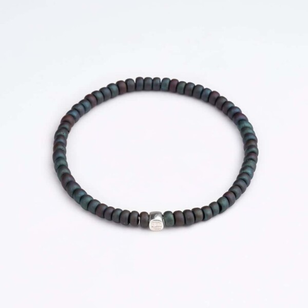 Yeşil Miyuki - 925 Gümüş - Tamtur Bileklik - Petrol