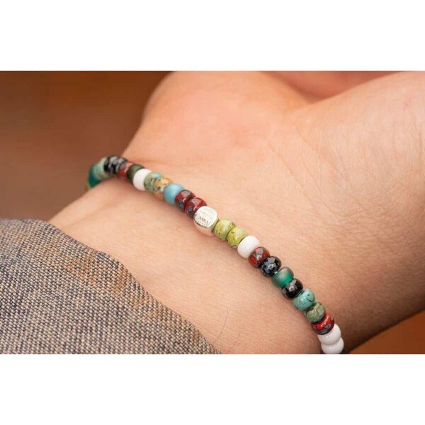 4mm Renkli Miyuki Boncuk-925 Gümüş-Tam Tur Bileklik