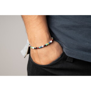 4mm Renkli Miyuki Boncuk Çek Boncuk Gümüş Bileklik