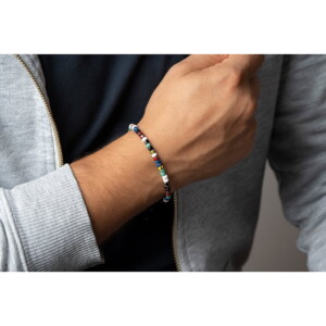 4mm Renkli Miyuki Boncuk Çek Boncuk Gümüş Bileklik