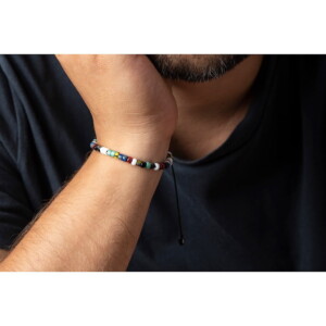 4mm Renkli Miyuki Boncuk Çek Boncuk Gümüş Bileklik