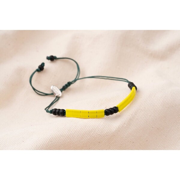 4mm Sarı Tila Miyuki-925 Gümüş-Paraşüt Bileklik PB24573