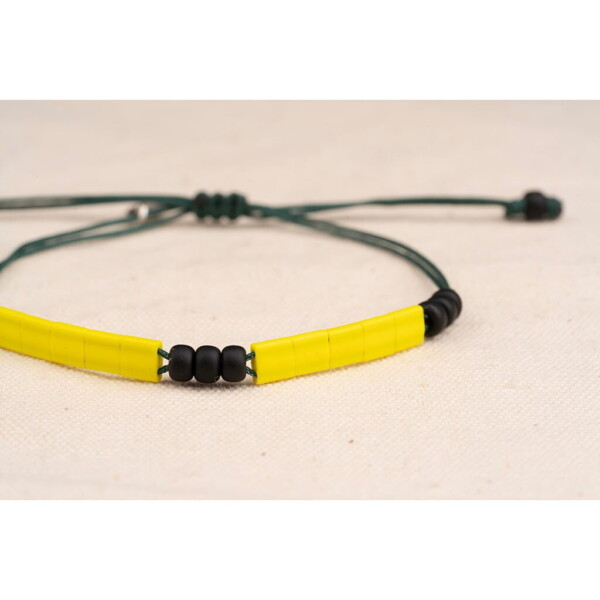 4mm Sarı Tila Miyuki-925 Gümüş-Paraşüt Bileklik PB24573