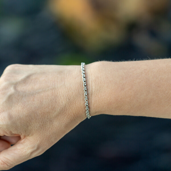 925 Ayar Gümüş – Çift Örgü Zincir Bileklik