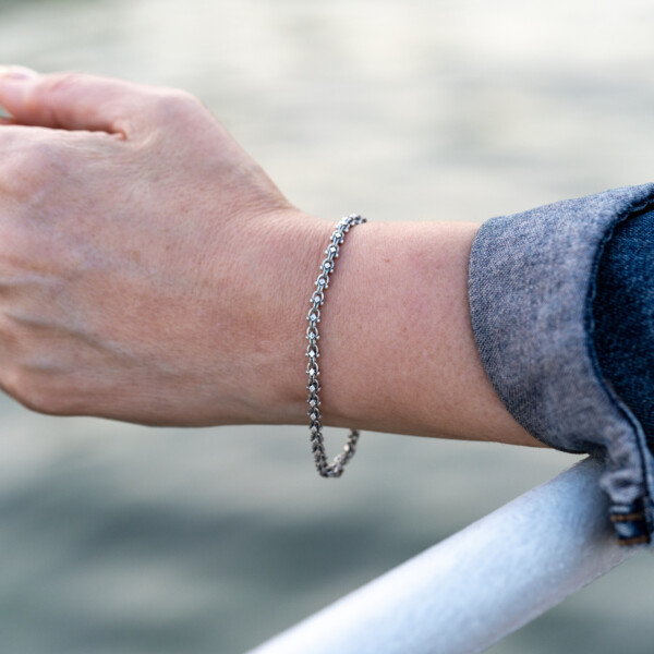 925 Ayar Gümüş – Çift Örgü Zincir Bileklik