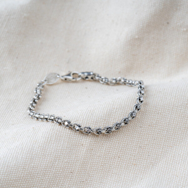 925 Ayar Gümüş – Çift Örgü Zincir Bileklik
