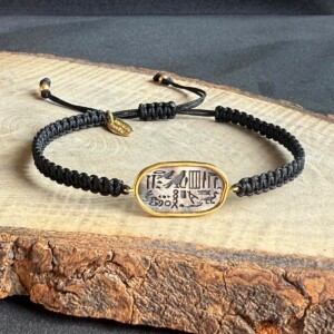 925 Gümüş Altın Kaplama Mısır Hiyeroglif Bileklik