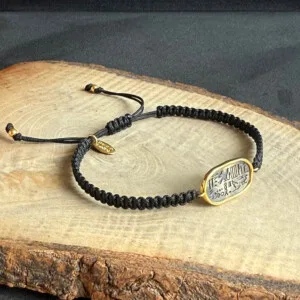 925 Gümüş Altın Kaplama Mısır Hiyeroglif Bileklik