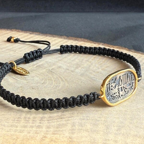 925 Gümüş Altın Kaplama Mısır Hiyeroglif Bileklik