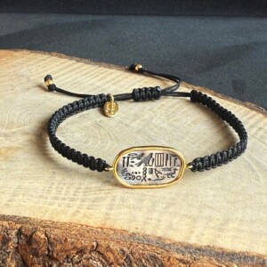 925 Gümüş Altın Kaplama Mısır Hiyeroglif Bileklik