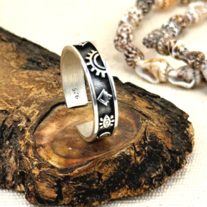 925 Gümüş Antik Sembol Erkek Yüzük
