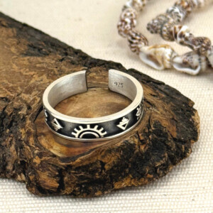 925 Gümüş Antik Sembol Erkek Yüzük