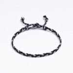 Açık Gri - Siyah Saç Örgü Bileklik - Sharadamba