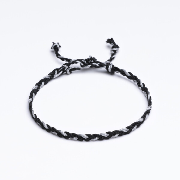 Açık Gri - Siyah Saç Örgü Bileklik - Sharadamba Açık Gri - Siyah Saç Örgü Bileklik - Sharadamba