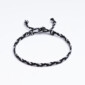 Açık Gri - Siyah Saç Örgü Bileklik - Sharadamba