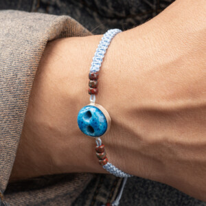 Açık Mavi Makrome Örgülü - Süryani Nazarlığı Bileklik - Düş