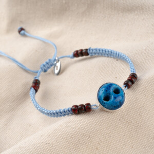 Açık Mavi Makrome Örgülü - Süryani Nazarlığı Bileklik - Düş