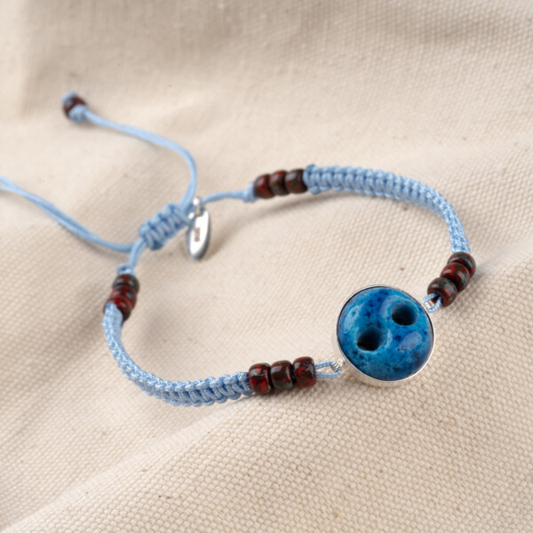Açık Mavi Makrome Örgülü - Süryani Nazarlığı Bileklik - Düş