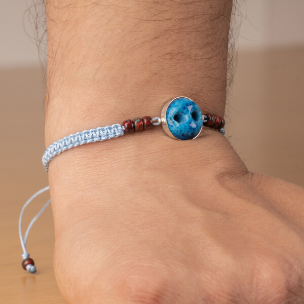 Açık Mavi Makrome Örgülü - Süryani Nazarlığı Bileklik - Düş