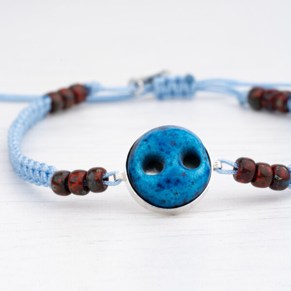 Açık Mavi Makrome Örgülü - Süryani Nazarlığı Bileklik - Düş