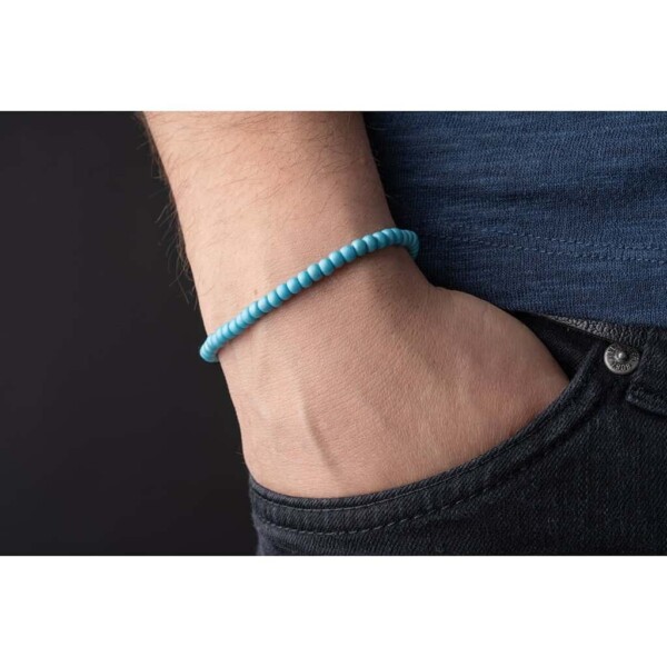Açık Mavi Miyuki - 925 Gümüş Bileklik PB24401