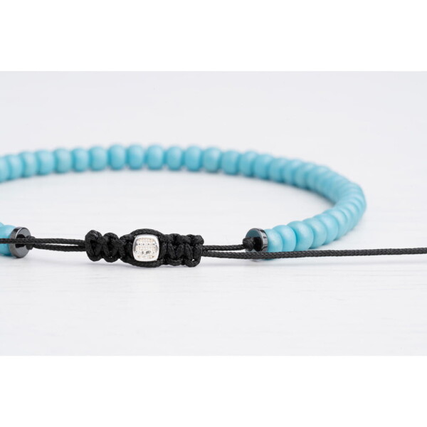 Açık Mavi Miyuki - 925 Gümüş Bileklik PB24401