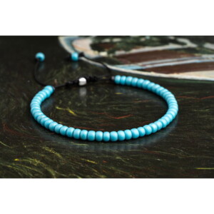 Açık Mavi Miyuki - 925 Gümüş Bileklik PB24401