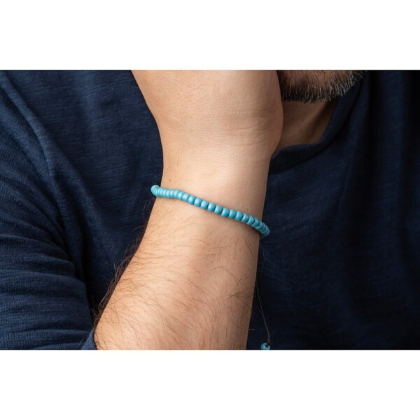 Açık Mavi Miyuki - 925 Gümüş Bileklik PB24401