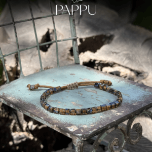 Bohem Stil İkili Bileklik - Örgü ve Miyuki 4mm.Küp Boncuklu Set - Görsel 4