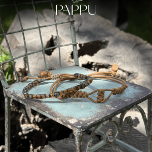 Bohem Stil İkili Bileklik - Örgü ve Miyuki 4mm.Küp Boncuklu Set - Görsel 2